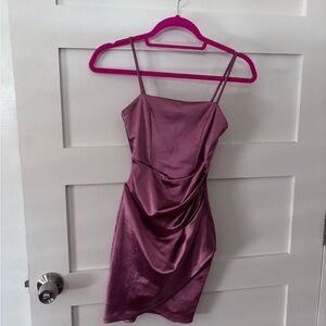 Windsor Mauve Satin Mini Dress